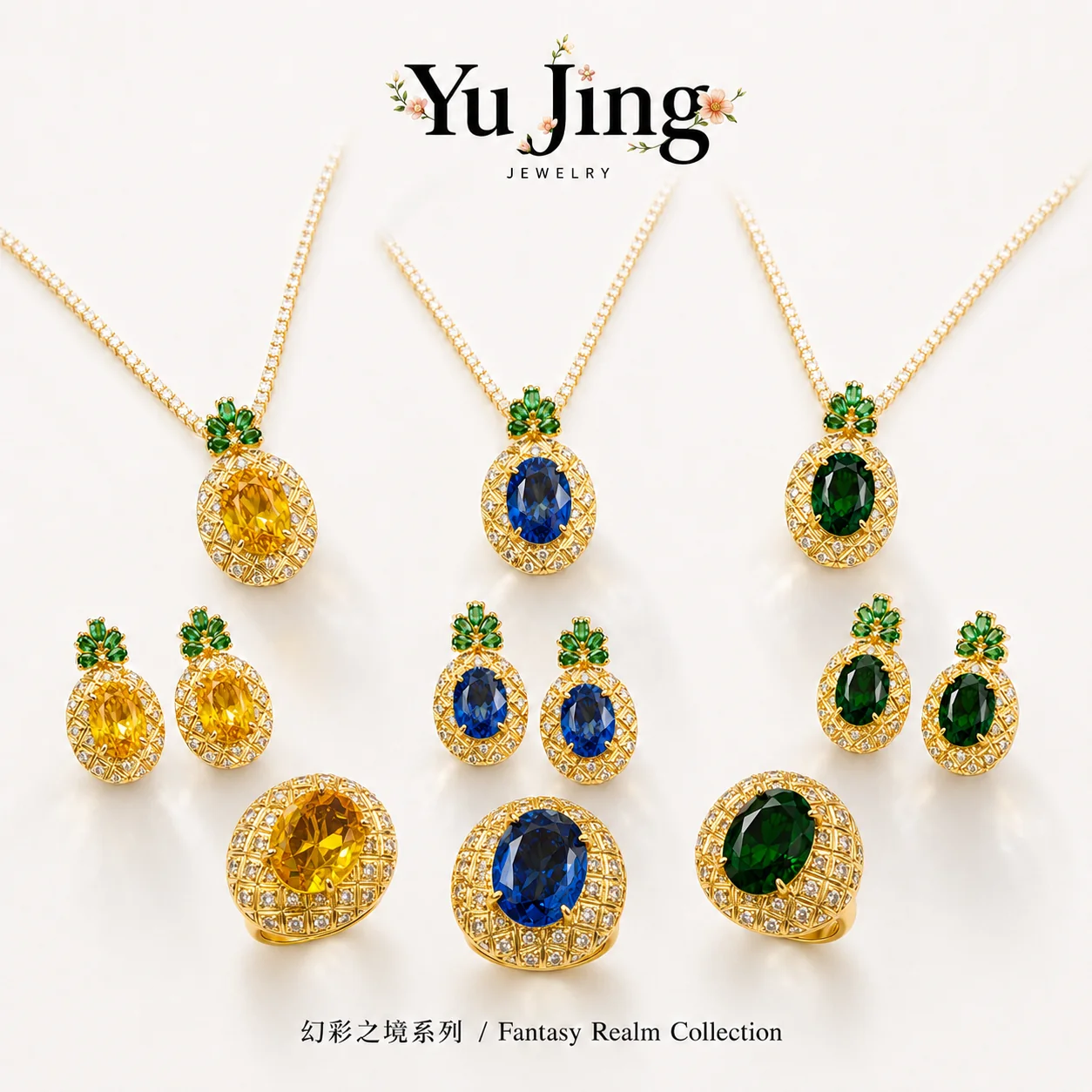Pineapple Crystal Jewelry Set