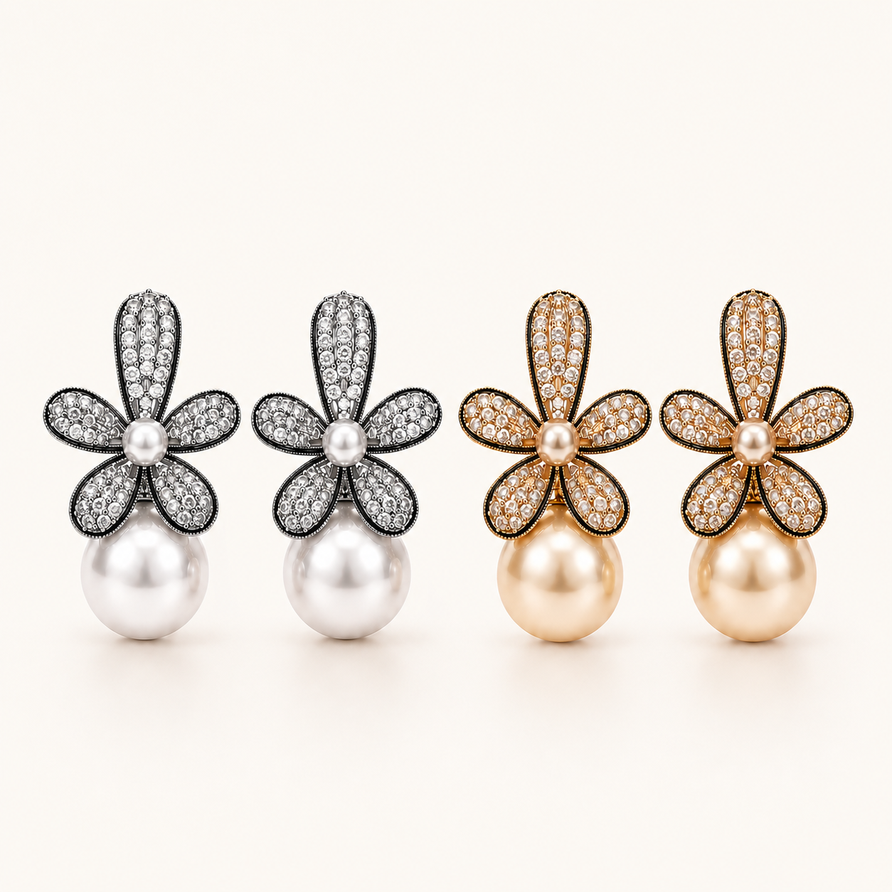 Fleur Pearl Drop Earrings
