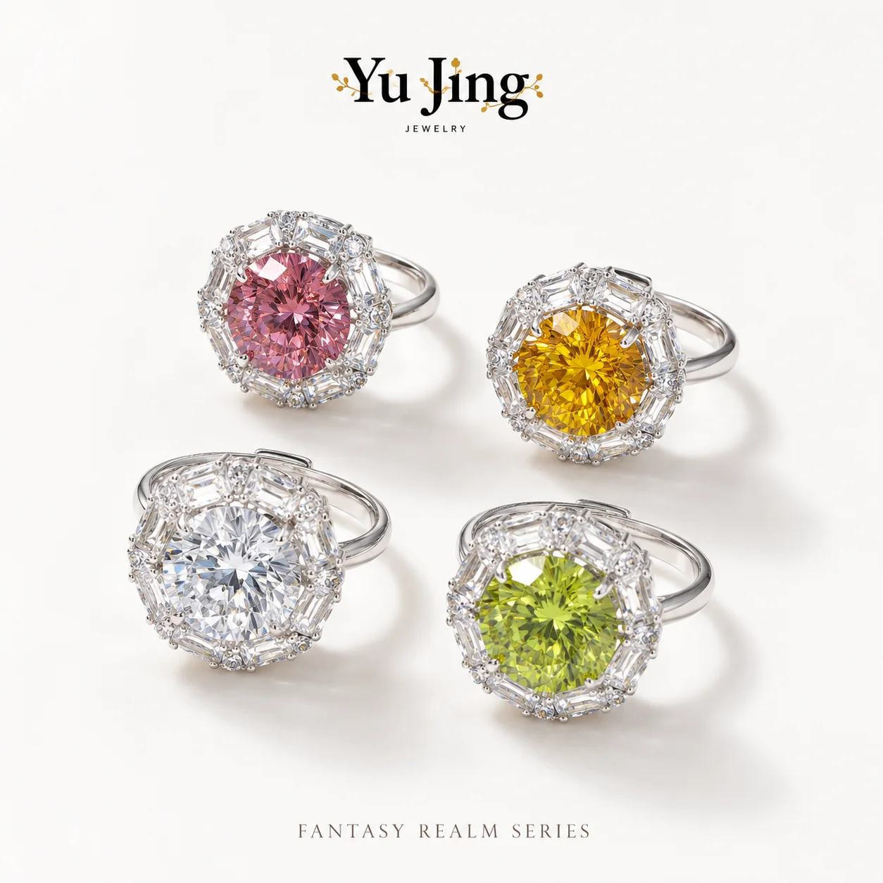 Radiant Frame Crystal Ring