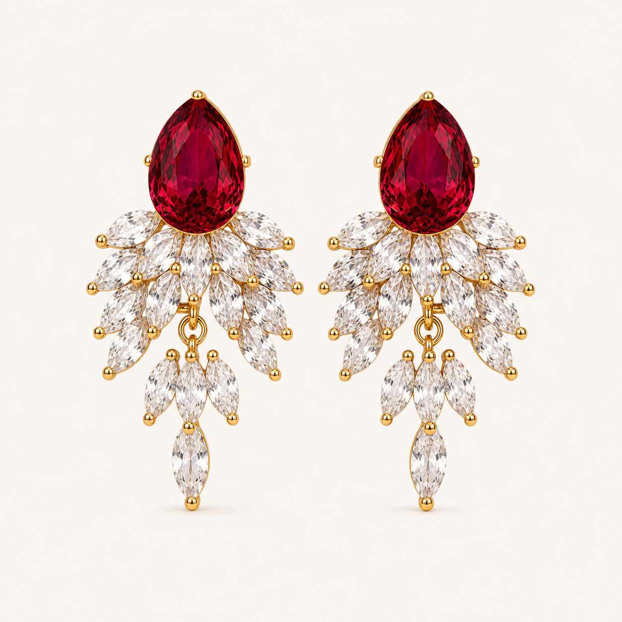 Celestial Feather Crystal Earrings