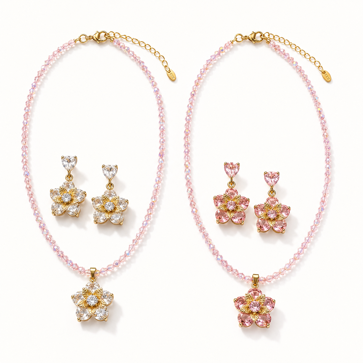 Crystal Flower Jewelry Set